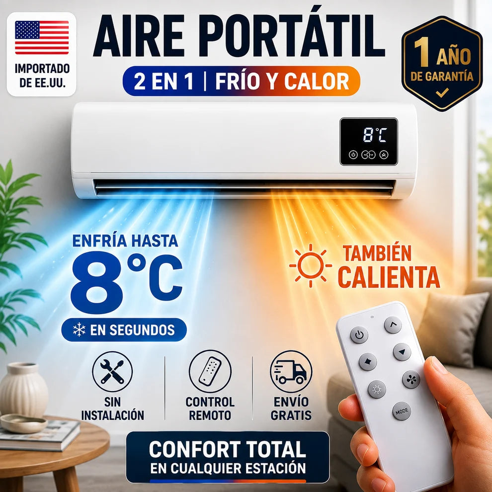 ❄️🔥 Aire Acondicionado 2 en 1 | Enfría hasta 8°C + Calienta