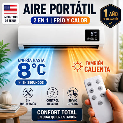 ❄️🔥 Aire Acondicionado 2 en 1 | Enfría hasta 8°C + Calienta